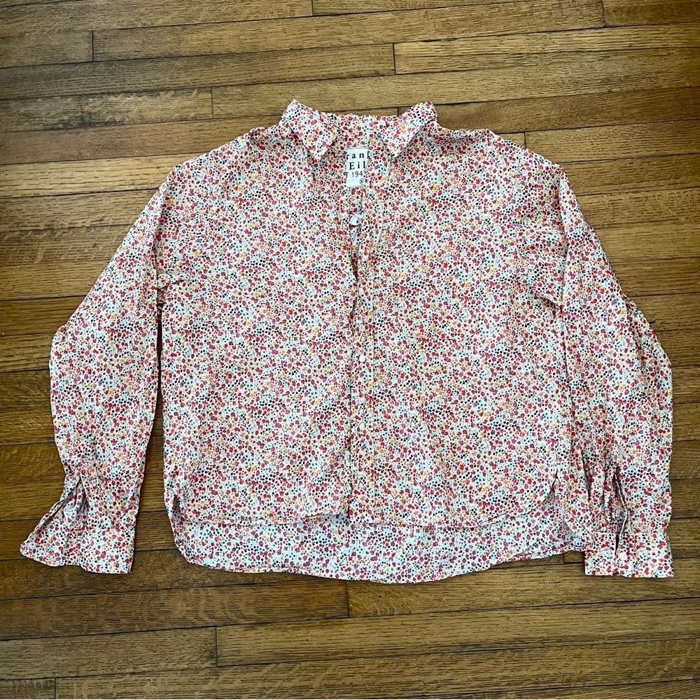 Frank & Eileen Silvio White w/ Multicolor Floral Shirt Sz XL - Picture 2 of 8